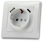 ChiliTec DELPHI Schutzk Steckdose 250V 16A & USB C Wei&szlig;