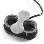 SOTECH Doppel Einbausteckdose Oval Edelstahloptik Geb&uuml;rstet mit 2x Schuko