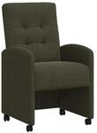 vidaXL Esszimmerst&uuml;hle mit Rollen 2 Stk Armeegr&uuml;n 57 x 67 x 98 cm 42017899