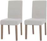 MCW Esszimmerstuhl Littau Boucle 2er-Set Creme Naturfarbene Beine