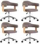 vidaXL Drehbare Esszimmerst&uuml;hle 4 Stk Taupe Bugholz und Stoff 3054906
