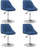 vidaXL Esszimmerst&uuml;hle 4 Stk Drehbar Blau Samt 3088762