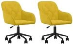 vidaXL Esszimmerst&uuml;hle 2 Stk Drehbar Gelb Samt 3103428