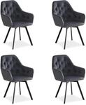Homestyle4u Polsterstuhl Drehbar 4er Set in Grau 2352