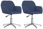 vidaXL Esszimmerst&uuml;hle 2 Stk Drehbar Blau Stoff 3103042