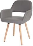 MCW Esszimmerstuhl A50 II 6er-Set Kunstleder Taupe-Grau Helle Beine