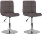 vidaXL Esszimmerst&uuml;hle 2 Stk Drehbar Taupe Stoff 334218