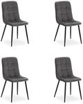 Homestyle4u Esszimmerstuhl 4er Set in Anthrazit Samt 2328