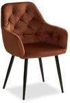 Homestyle4u Polsterstuhl mit Armlehne in Braun 2222