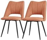 ML-Design Esszimmerst&uuml;hle 2Er Set Orange aus Stoffbezug mit R&uuml;ckenlehne