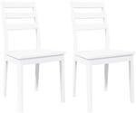 vidaXL Esszimmerst&uuml;hle 2 Stk Wei&szlig; Massivholz Gummibaum 4102521