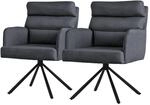 ML-Design Esszimmerst&uuml;hle Drehbar 2Er Set Anthrazit R&uuml;ckenlehne Auto-Position