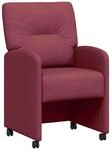 vidaXL Esszimmerst&uuml;hle mit Rollen 2 Stk Weinrot 57 x 67 x 95 cm Stoff 42017850