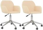 vidaXL Esszimmerst&uuml;hle 2 Stk Drehbar Creme Stoff 3103085