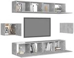 vidaXL 6-tlg. TV-Schrank-Set Betongrau Holzwerkstoff Modell 10