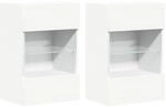 vidaXL Wandschr&auml;nke mit LED-Leuchten f&uuml;r TV 2 Stk Wei&szlig; 40x30x60,5 cm 837079
