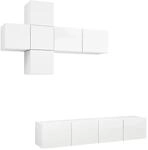 vidaXL 7-Tlg TV-Schrank-Set Wei&szlig; Holzwerkstoff 3078708