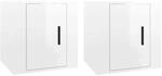 vidaXL TV-Wandschr&auml;nke 2 Stk Hochglanz-Wei&szlig; 40x34,5x40 cm 816645