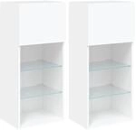 vidaXL TV-Schr&auml;nke mit LED-Leuchten 2 Stk Wei&szlig; 40,5x30x90 cm 837044