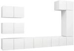 vidaXL 8 Tlg TV-Schrank-Set Wei&szlig; Holzwerkstoff 3078716