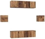 vidaXL TV-Schrank-Set Wandmontiert 6-Tlg Altholz Holzwerkstoff 3393399