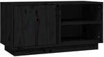 vidaXL TV-Schrank Schwarz 80x35x40,5 cm Massivholz Kief&uuml;r Modell 3