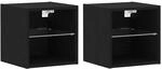 vidaXL TV-Schrank 2 Stk Schwarz 30 x 28,5 x 30 cm Holzwerkstoff 863086
