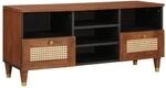 vidaXL TV-Schr&auml;nk mit Regal Braun 100 x 33,5 x 46 cm Massivholz Mango 4018898