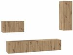 vidaXL Wand TV Schrank Set 4-Tlg Artisan-Eiche 200 x 30 x 30 cm 3393467