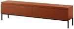 Selsey TV-Lowboard Bemmi 175 cm Ziegelrot mit Schwarzen Beinen