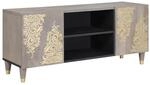 vidaXL TV-Schr&auml;nk mit Regal Grau 105 x 33 x 46 cm Massivholz Mango 4018772