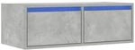 vidaXL TV-Schrank mit LED-Leuchten Betongrau 75x35,5x25 cm 860232