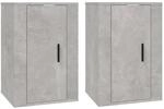 vidaXL TV-Wandschr&auml;nke 2 Stk Betongrau 40x34,5x60 cm 816665