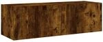 vidaXL TV-Wandschrank mit LED-Leuchten R&auml;uchereiche 100x35x31 cm 837299
