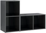 vidaXL TV-Schr&auml;nke 2 Stk Hochglanz-Grau 72x35x36,5 cm Holzwerkstoff 3079951