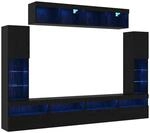 vidaXL TV-Wandregal-Set 6-Tlg Schwarz Eichen-Optik 30,5 x 30 x 102 cm 3334382