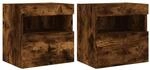 vidaXL TV-Wandschr&auml;nke mit LED-Leuchten 2 Stk R&auml;uchereiche 40x30x40cm 837178
