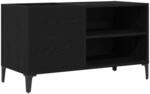 vidaXL Schallplattenschrank Schwarz Eichen-Optik 84,5 x 38 x 48 cm 862867