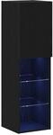vidaXL TV-Schrank 2 Stk Schwarz 30,5 x 30 x 102 cm Holzwerkstoff 862199