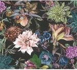 Vliestapete Blumenoptik Floral Matt glatt Schwarz Gr&uuml;n FSC&reg;