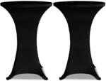 vidaXL 2 x Tischhusse f&uuml;r Stehtisch Stretchhusse &Oslash;80 cm Schwarz