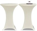 vidaXL Stehtischhussen 4 Stk. &Oslash; 60 cm Creme Stretch