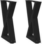 vidaXL Couchtischbeine 2 Stk Schwarz 28x42-43,3 cm Stahl 4012696