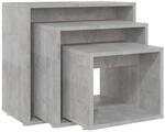 vidaXL Satztische 3-Tlg Betongrau Holzwerkstoff 808580