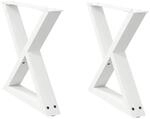 vidaXL Couchtischbeine 2 Stk Wei&szlig; 60x42-43,3 cm Stahl 4012709