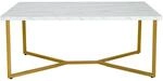 Costway Couchtisch Marmor Optik Rechteckiger Kaffeetisch Beistelltisch
