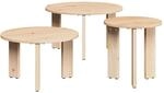 vidaXL Couchtisch 3 Stk Natur 47,5 x 47,5 x 27 cm Massivholz Kiefer 873562