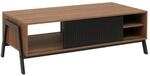 MCW Couchtisch O40 Stauf&auml;cher Schiebet&uuml;r MDF Metall Melamin 42x120x60cm Natur