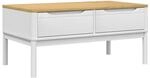 vidaXL Couchtisch FLORO Wei&szlig; 99x55,5x45 cm Massivholz Kiefer 374018