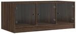 vidaXL Couchtisch mit Glast&uuml;ren Braun Eichen-Optik 102x50x42 cm 836419